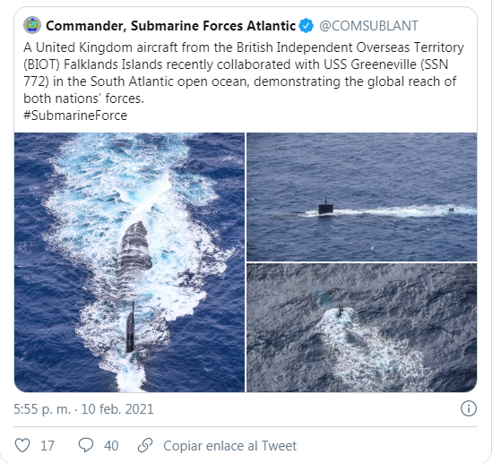 Resultado de imagen para Argentina denuncia violación de soberanía por presencia de submarino de EEUU